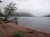 A view down Loch Lochy, with rain coming in.