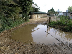 P2007A189581	A flooded track by Pittleworth Dairy Farm. 
