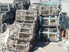 P20103080054	Fishermen's nets and baskets at Little Haven.