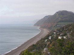 P2010B270684	Looking west over Branscombe Mouth.