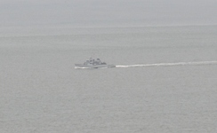 P20111242162	A navy vessel making its way down the Solent.