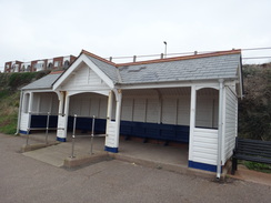 P2011DSC07197	A shelter on the promenade in Budleigh Salterton.