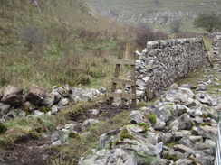 P2011DSC07692	A drystone wall being rebuilt in Hay Dale.