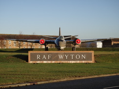 P2012DSC08816	The Canberra displayed outside RAF Wyton.