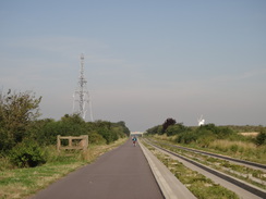 P2012DSC01430	The BT Communications Mast and a windmill beside the Busway.