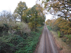 P2012DSC04187	The railway line at Bacon's Farm.