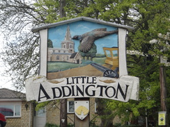 P2018DSC00267	Little Addington village sign.