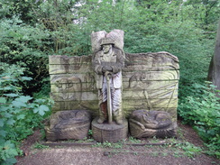 P2018DSC01105	A sculpture in Bluebell Wood.