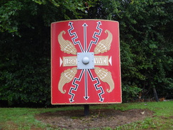 P2018DSC03994	A Roman shield near the Antonine Wall in Croy.