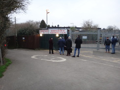 P2019DSC07429	Queuing for a match at Hornchurch Football Club.