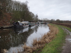 P2019DSC08862	Moored boats on the approach to the A675 at Riley Green.