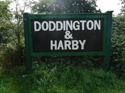P2019DSCF3240	Doddington and Harby station running-in board.