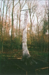 E25	A totem pole carved out of a tree between Peterborough and Wansford.