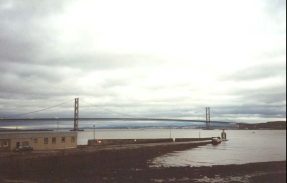 T11	The Forth road bridge viewed from South Queensferry.