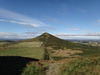 The descent towards Roseberry Topping from Great Ayton Moor.