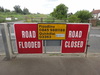 Flood warning barriers.