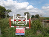 The closed-off level crossing.