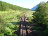 Crossing the railway line to the north of Tyndrum.