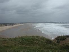 Looking north along the beach from Trow Point. 
