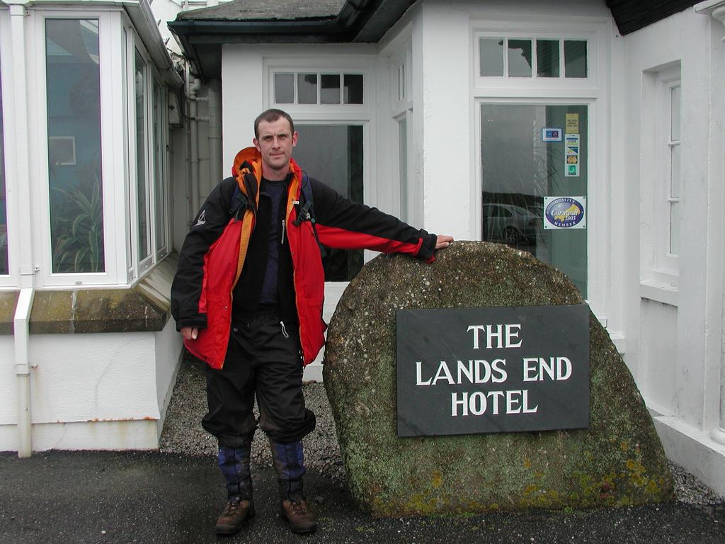 Myself outside the Land's End Hotel. 