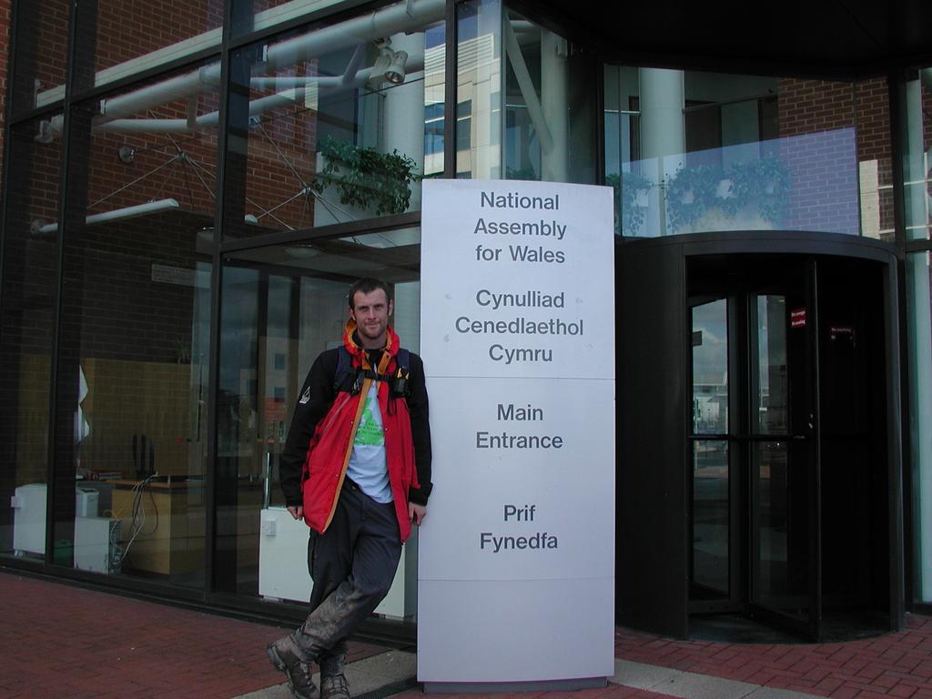 Myself outside the Welsh National Assembly. 