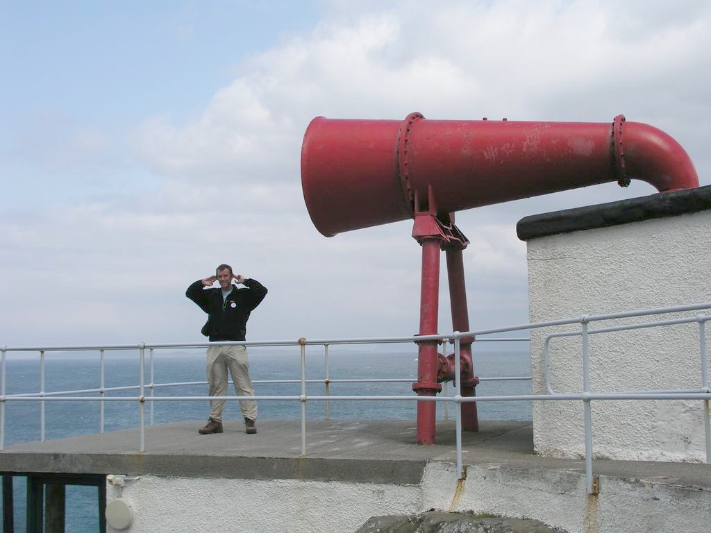 Myself by the foghorn of Ardnamurchan Point lighthouse.