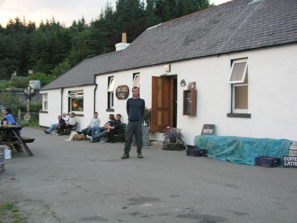 Myself standing outside the Old Forge Pub in Inverie.