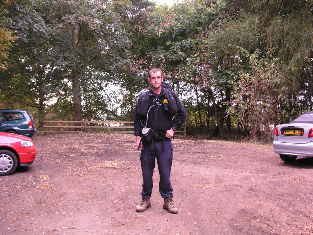 Myself getting ready to set off from the car park at Knettishall Heath.