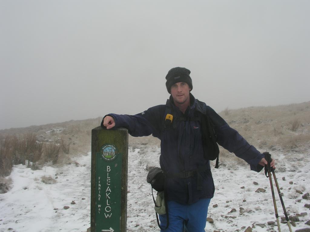 Myself by the Pennine Way sign at Ashop Head.