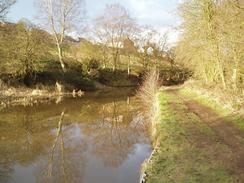 Heading west along the canal through Cheddleton.