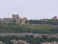P20057166689	Dover Castle viewed from the climb up to the Drop Redoubt.