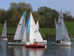 P2005B128078	Boats on Stanborough Park lakes.