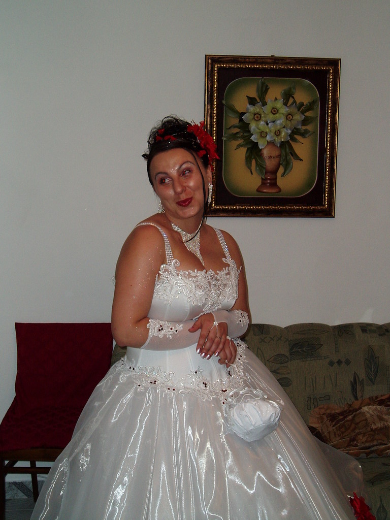 Ina in her wedding dress.
