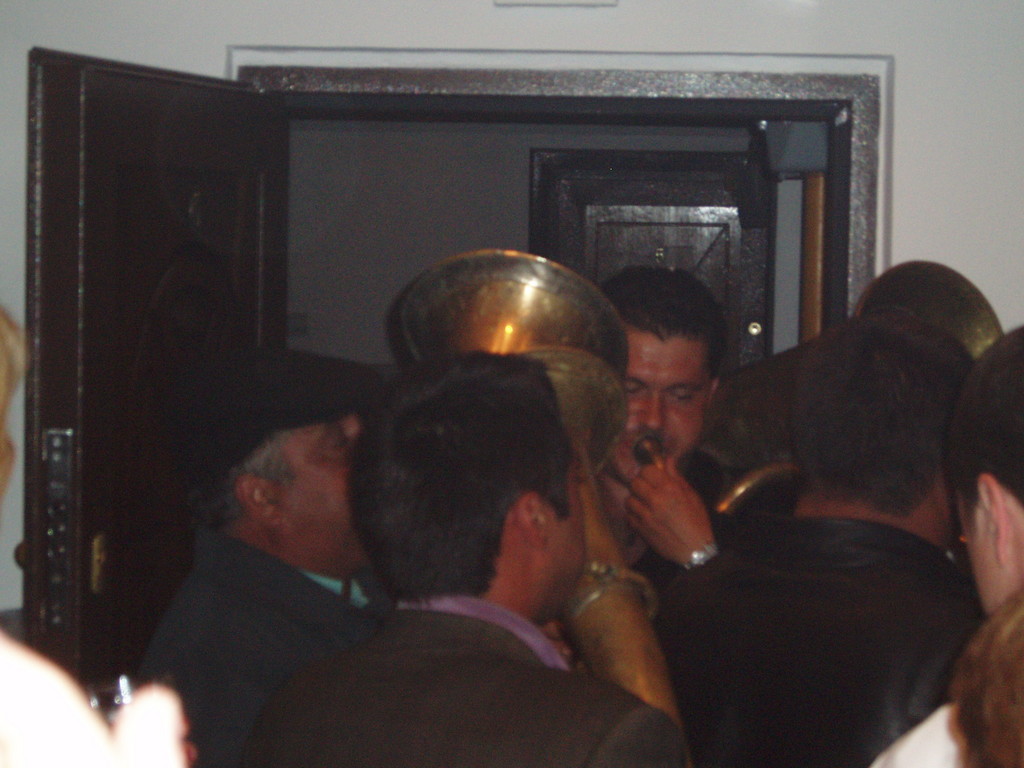 The brass band in the flat.