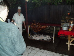 P20067010109	The pig being roasted.