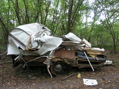 P2007A229669	A ruined caravan in Lodge Coppice.