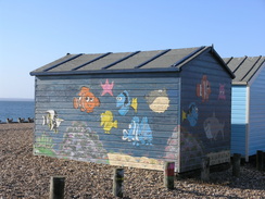 P2007B060541	A pleasantly-painted beach hut.