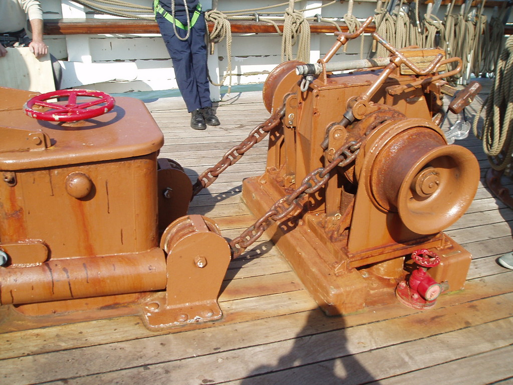 The ?anchor winch? on the bows.