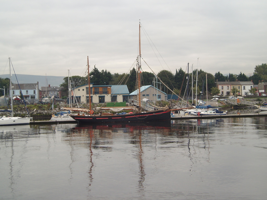 A small sailing ship on the Liffey.