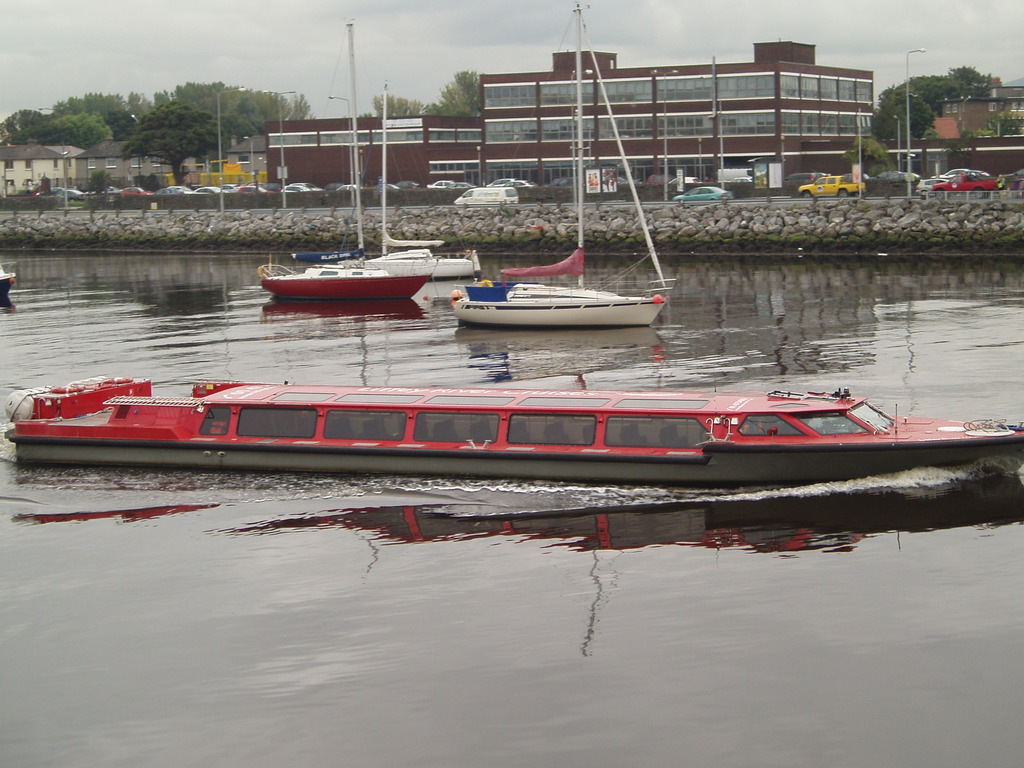 A Liffey River cruise boat.