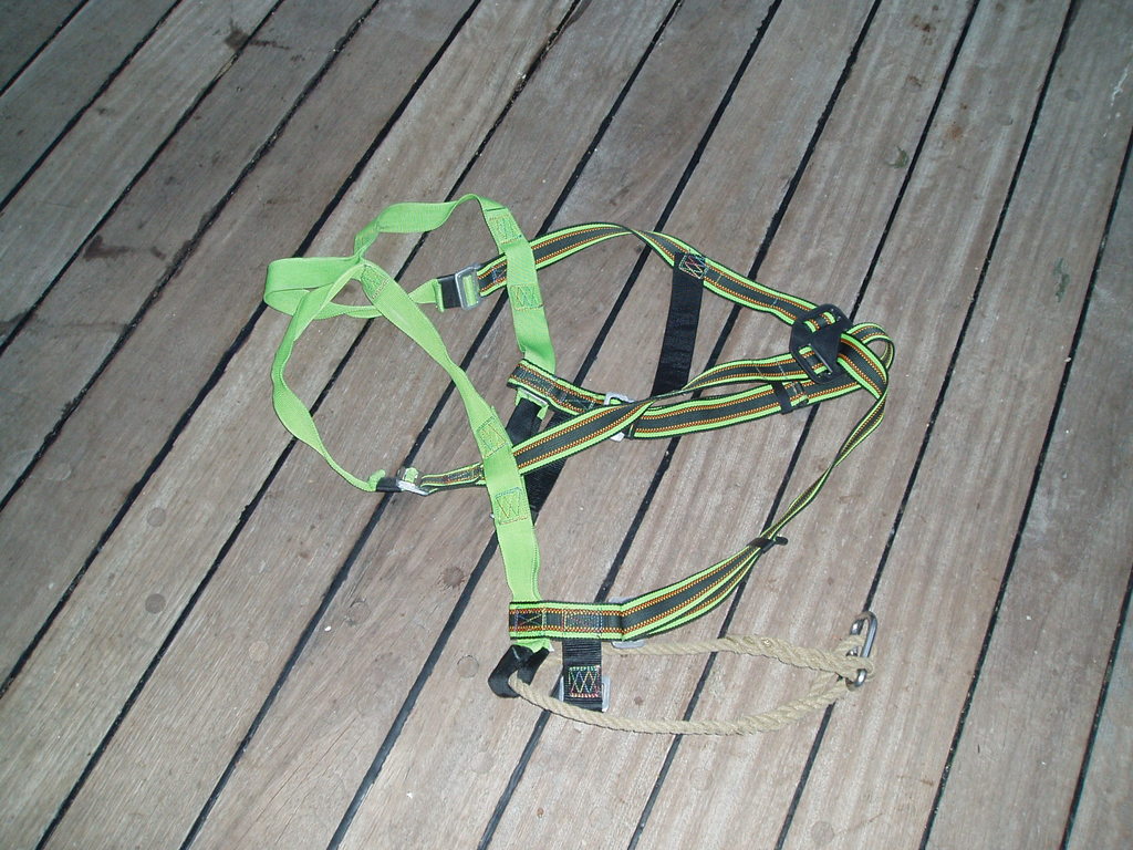 My harness on the deck.