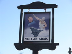 P20114074181	The signboard of the Vulcan Arms in Sizewell Gap.