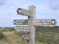 P20115235901	The fingerpost at the junction of the Peddars Way and the North Norfolk Coast Paths.