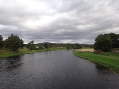 P2011DSC04786	The Spey viewed from the bridge at Mains of Cromdale. 