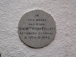 P2011DSC07399	A plaque on a house in Topsham.