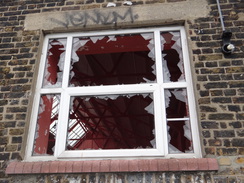 P2012DSC01038	Shattered windows in Greenwich.