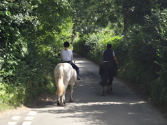 P2012DSC02569	Two horseriders on the road.