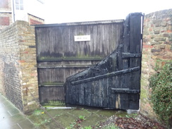 P2013DSC04670	A gate made out of a ship's rudder in Upper Upnor.