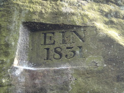 P2013DSC05025	Engraving on a boulder near the Earl Grey Tower.
