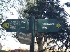 P2018DSC09761	A Hereward Way and Jurasic Way sign in Geeston.